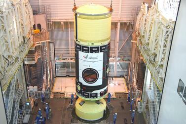 The H-IIA (F42) launch vehicle at the Tanegashima Space Centre in Japan is being prepared for the launch. Courtesy: Dubai Media Office
