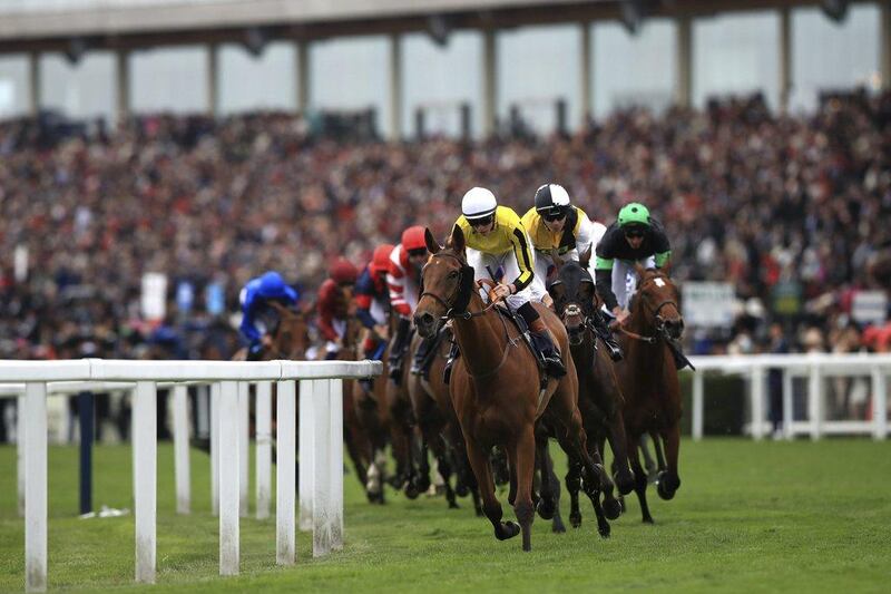 Big Orange ridden by Jockey James Doyle leads the way to winning the Gold Cup during day three of Royal Ascot at Ascot Racecourse, in Ascot, England, Thursday June 22, 2017. AP Photo