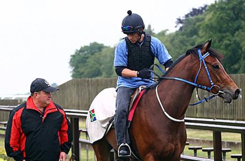 Mike De Kock oversees JJ The Jet Plane's preparation for The Golden Jubilee Stakes.