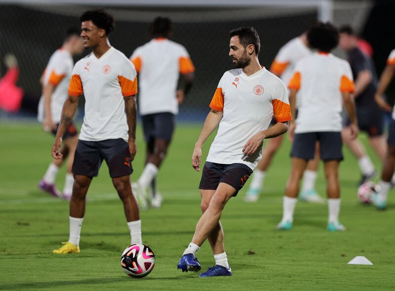 Manchester City's Bernardo Silva during training. Reuters