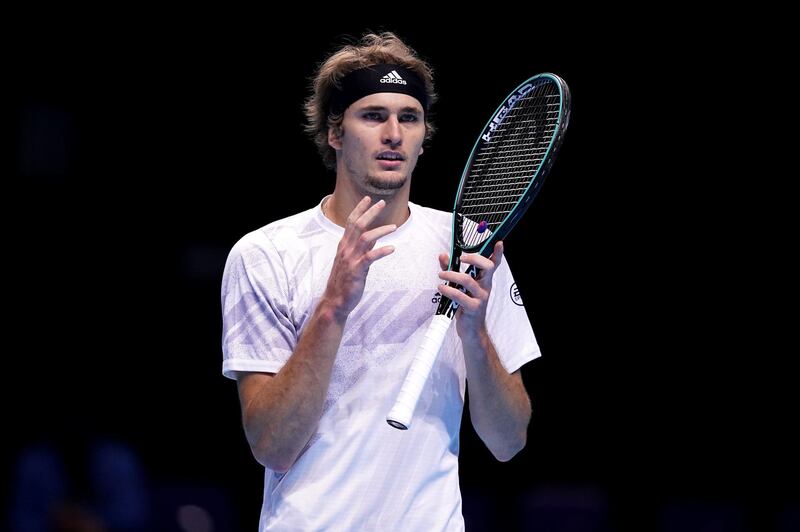 Alexander Zverev during his Tokyo 1970 group match against Novak Djokovic. PA