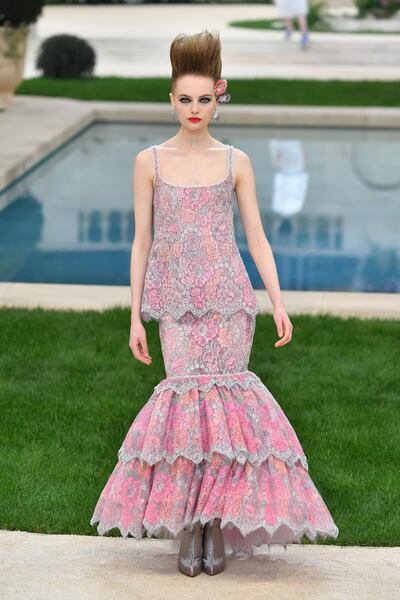 PARIS, FRANCE - JANUARY 22:  A model walks the runway during the Chanel Spring Summer 2019 show as part of Paris Fashion Week on January 22, 2019 in Paris, France.  (Photo by Pascal Le Segretain/Getty Images)