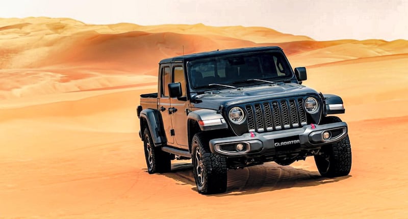 Jeep's new Gladiator in the Liwa desert. Charles Verghese