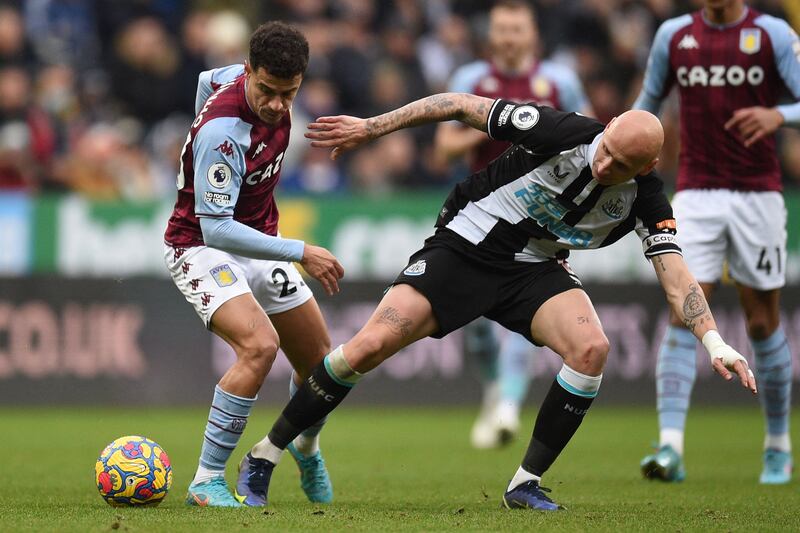 Jonjo Shelvey - 8: Fine game in midfield. Chased and harried Villa, made important challenges and was sensible in possession. Booked for scything down Ramsey. AFP