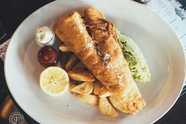 Fish and chips at the Reform Social & Grill in Dubai.