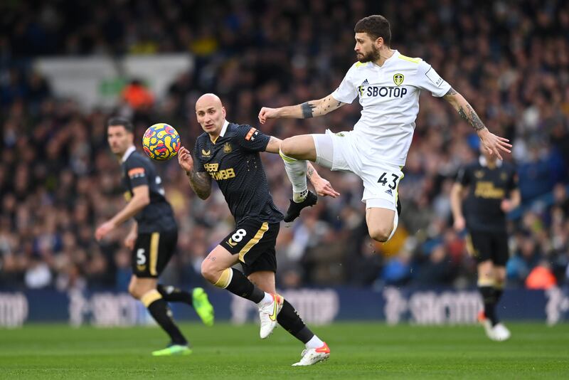 Leeds' Mateusz Klich in action against Newcastle. Getty