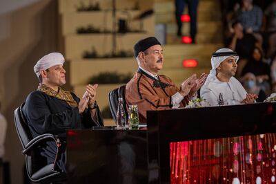 The judges for this year's contest are Tunisian singer Lotfi Bouchnak, Sufi singer Sheikh Mahmoud El Tohamy, and Emirati singer Ahmed Bukhatir. Photo: NNCPR 