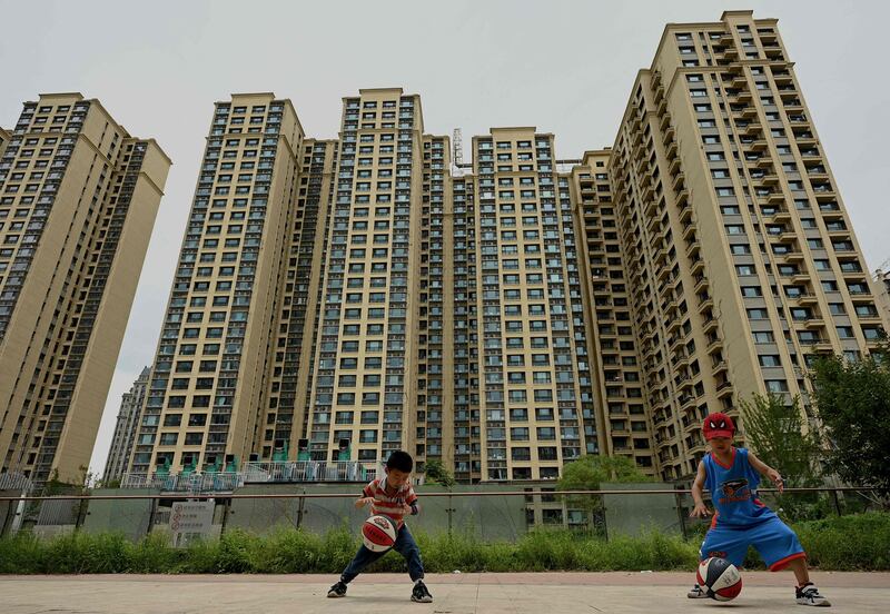 An Evergrande apartment complex in Beijing. The indebted developer's fate has broad implications for China’s $60 trillion financial system. AFP