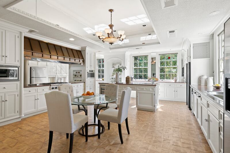 The spacious country-style kitchen