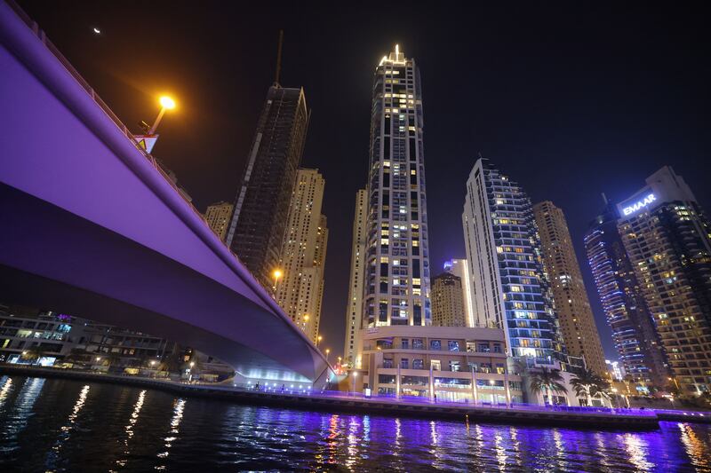 Dubai Marina. The city topped the Mena region in the 2021 Global Cities Index, according to a report by Kearney. It also climbed four places to rank 23rd among 156 global cities. All photos: AFP