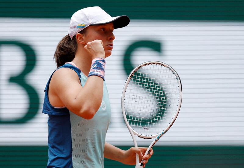 Poland's Iga Swiatek reacts during the women's singles final at the French Open. Reuters