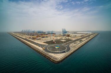 Khalifa Port’s major development of Khalifa Port Logistics, South Quay and Abu Dhabi Terminal is on track for completion. Courtesy of Abu Dhabi Ports. 