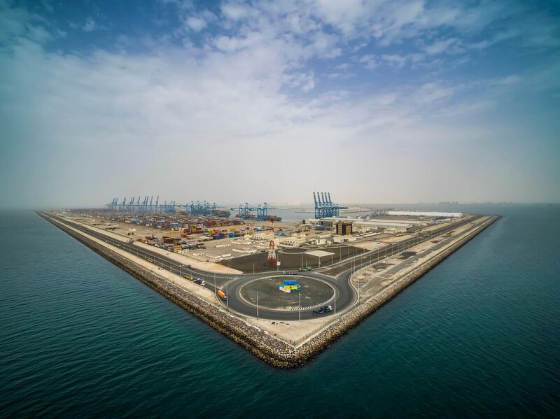 Khalifa Port’s major development of Khalifa Port Logistics, South Quay and Abu Dhabi Terminal is on track for completion. Courtesy of Abu Dhabi Ports. 