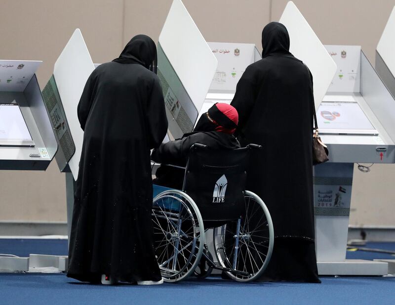 Abu Dhabi, United Arab Emirates - October 01, 2019: Early FNC voting takes place. Tuesday the 1st of October 2019. ADNEC, Abu Dhabi. Chris Whiteoak / The National