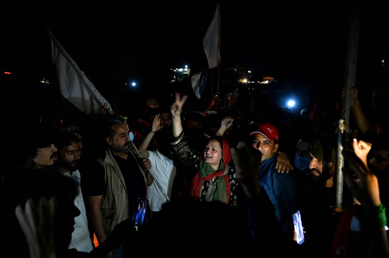 Pakistan Tehreek-e-Insaf (PTI) party activists protest against the arrest of their leader in Islamabad. AFP