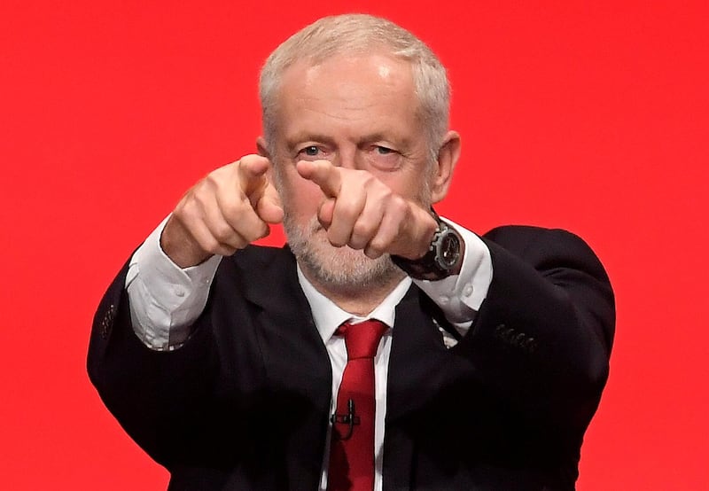 Britain's opposition Labour Party Leader Jeremy Corbyn delivers his keynote speech at the Labour Party Conference in Brighton, Britain, September 27, 2017. REUTERS/Toby Melville