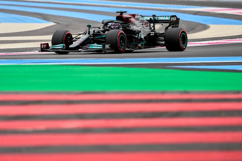Mercedes driver Lewis Hamilton during practice for the Formula One French Grand Prix at the Paul Ricard racetrack in Le Castellet on Saturday, June 19. PA