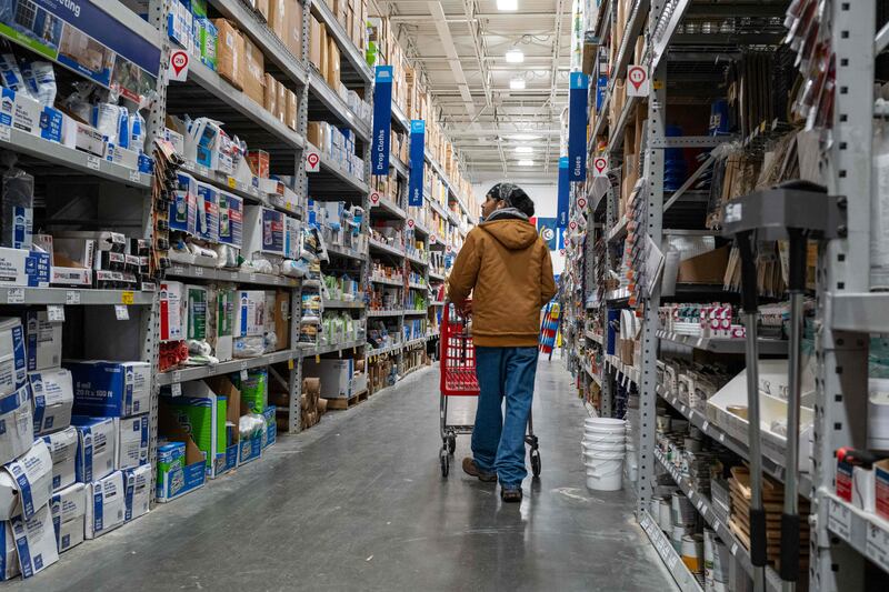 A home improvement store in Brooklyn. The US Federal Reserve is expected to cut interest rates this year after raising its benchmark policy rates since March 2022 to bring down consumer prices from a 40-year high. Getty Images / AFP