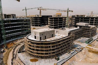Construction work on STC Square, in Riyadh. Photo: BEC Arabia