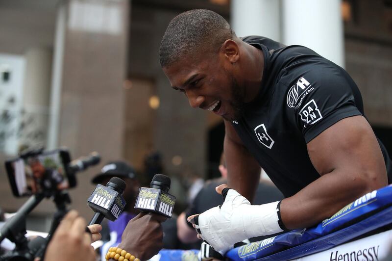 Anthony Joshua during the public work-out at Brookfield Place in New York ahead of his heavyweight world title fight with Andy Ruiz Jr. Press Association