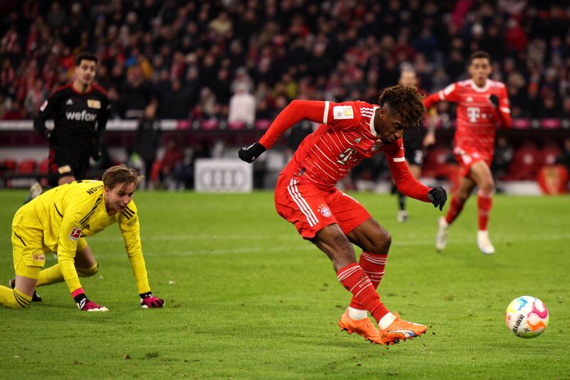 Kingsley Coman scores Bayern's second goal. Getty