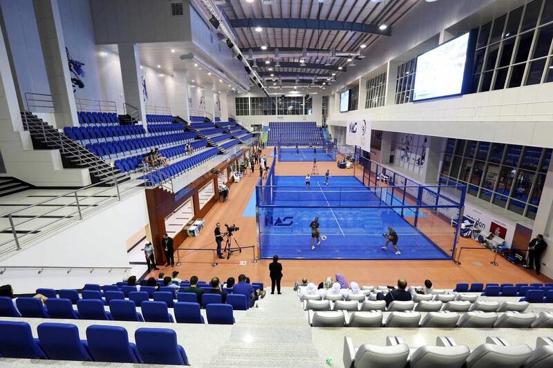 The Nad Al Sheba Sports Complex in Dubai now has seating for 800 spectators at its padel tennis courts and has hosted Ramadan  tournaments the past two years. Courtesy photo

