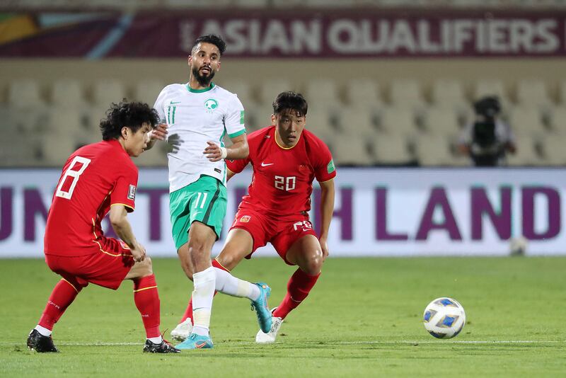 Saleh Khalid Al Shehri in action for Saudi Arabia.