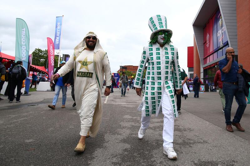 Pakistani fans arrive to the Cricket World Cup match. AP Photo