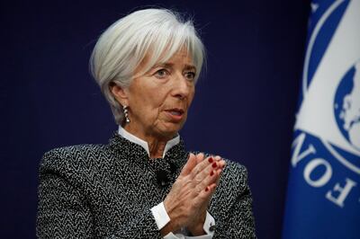 epa06529070 Christine Lagarde, Managing Director of the International Money Fund (IMF) attends 'Transforming France's Economy and completing the Integration of the Euro Zone' conference at Bercy Finance Ministry in Paris, France, 15 February 2018.  EPA/YOAN VALAT