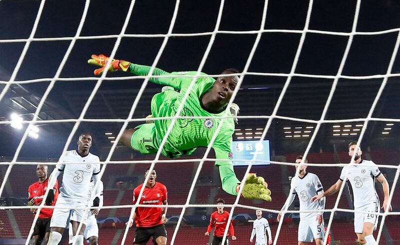 CHELSEA RATINGS: Edouard Mendy - 7, Made some good saves and looked solid between the sticks on his return to his former club but had no chance of saving Guirassy’s header. Reuters