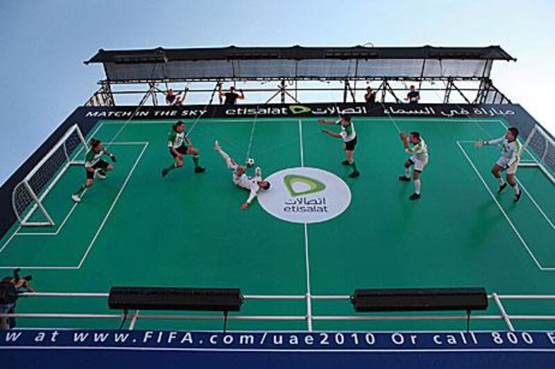 Bungee football displayed on Abu Dhabi Corniche will be a part of the Fifa Club World Cup village attractions.