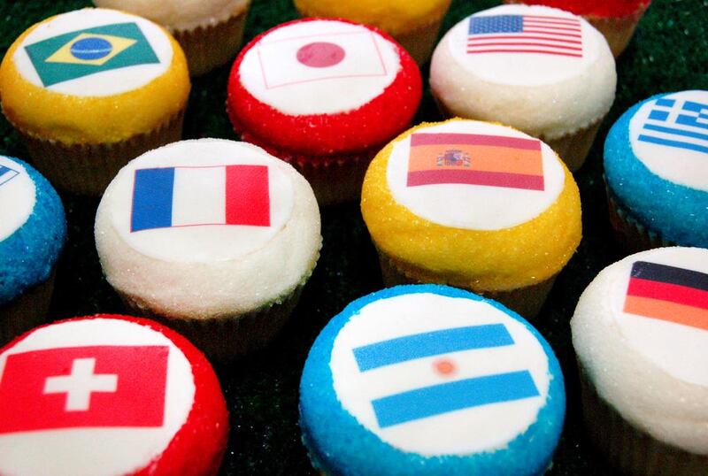 Ever innovative, Magnolia Bakery in Bloomingdale’s Dubai and The Galleria in Abu Dhabi has designed commemorative cupcakes. Your favourite team’s flag will adorn the vanilla, -buttercream or chocolate tops of the cakes. They are priced at Dh17 each and you can buy the sweet treats in-store or order delivery from Thursday by calling 04 350 5440 or 02 674 9380. Courtesy Bloomingdales