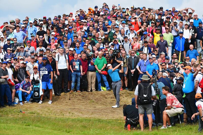 Jordan Spieth of the United States hits his second shot on the 6th hole during the final round of the 146th Open Championship at Royal Birkdale on July 23, 2017 in Southport, England. Stuart Franklin / Getty Images