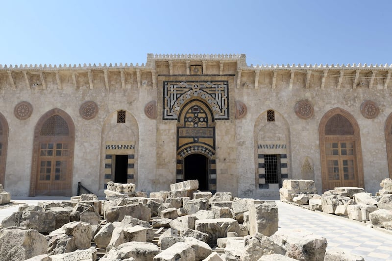 The mosque is an archaeological treasure in Aleppo's Unesco-listed Old City.