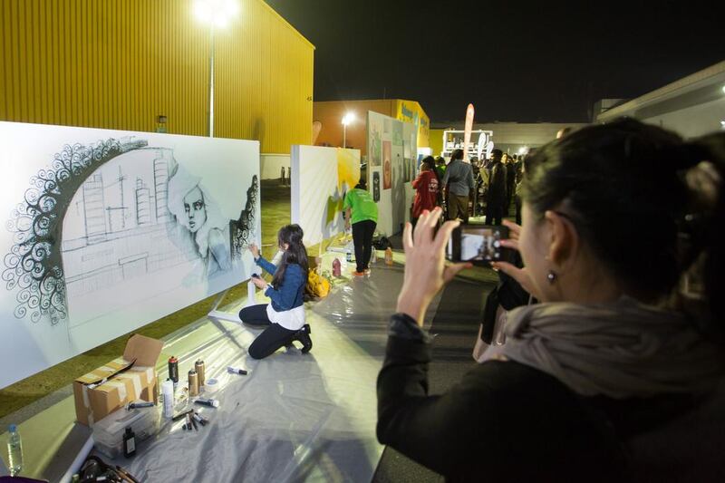 Street Night Art in Al Quoz – a community event to help beautify the industrial area – is believed to be the largest outdoor gallery in the UAE. Clint McLean for The National
