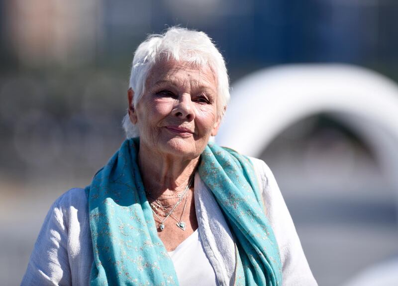 British actress Dame Judi Dench poses during a photocall to promote the film "Red Joan" during the 66th San Sebastian Film Festival, in the northern Spanish Basque city of San Sebastian on September 25, 2018. (Photo by ANDER GILLENEA / AFP)