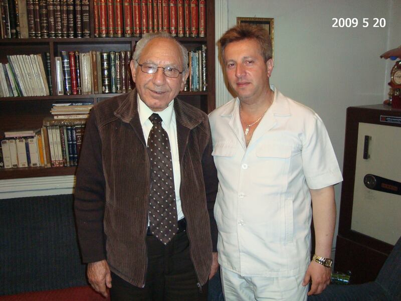 Riad Al Turk  with Syrian human rights lawyer Mohannad Al Hassani, in Damascus in 2009.