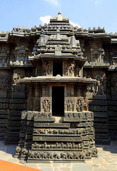 The temple at Somnathpura is adorned with exquisite sculptures of Indian deities, horses and elephants. Photo: Intach Bangalore