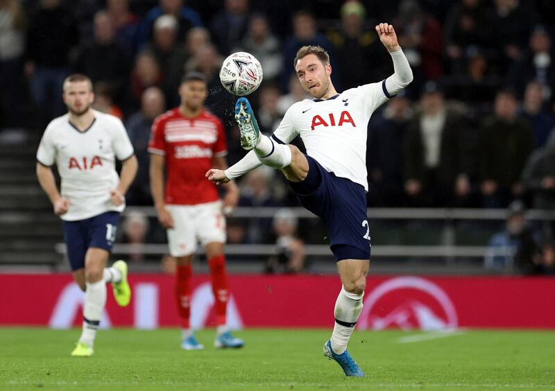 Tottenham Hotspur's Christian Eriksen in action. Reuters