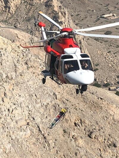 The injured man was winched from the mountain. Courtesy: National Search and Rescue Centre