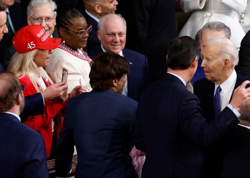 Mr Biden was heckled at the Capital by members of the Republican Party. Reuters