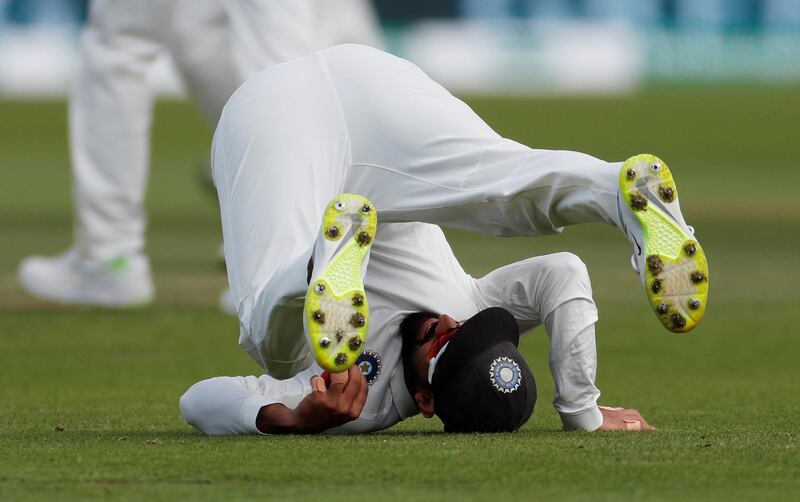 India's Ajinkya Rahane takes a catch to dismiss England's James Anderson giving India victory in the Third Test. Action Images via Reuters