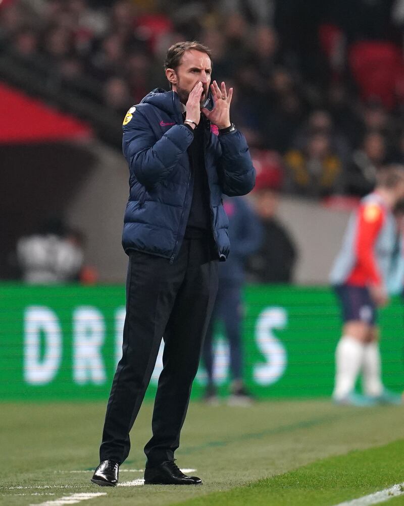 England manager Gareth Southgate on the touchline. PA