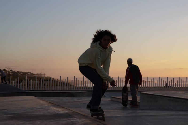 Aya Asaqas, 21, hopes to become the first Arab and North African female skateboarder to qualify for the Olympic Games. She has two remaining qualifying events to punch her ticket to Paris. Photo: Aya Asaqas