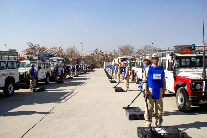 The Kabul compound. Since 1988 Halo has cleared 210,000 hectares of minefield and battlefield and more than 200,000 cluster munitions . Courtesy The Halo Trust