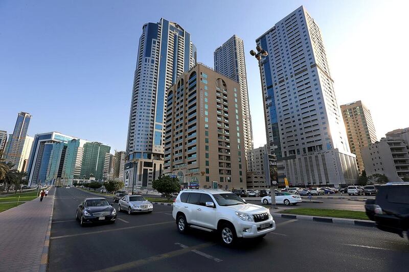 Sharjah new apartments: Q1 2015 down 3%. Q1 2014-Q1 2015 up 4%. Studio: Dh22-38,000. 1BR: Dh28-50,000. 2BR: Dh35-80,000. 3BR: Dh45-100,000. Satish Kumar / The National