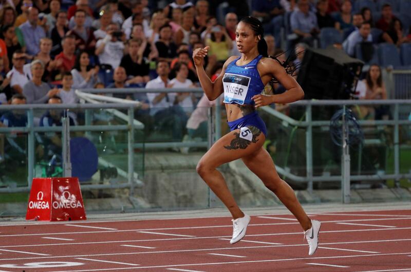 Bahrain's Salwa Eid Naser wins the Women's 400m at a Diamond League meeting in Rome. Reuters
