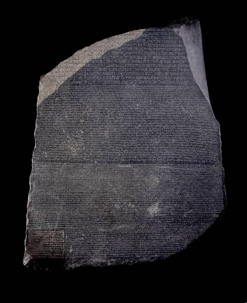 The Rosetta Stone has been on display in the British Museum since 1802.