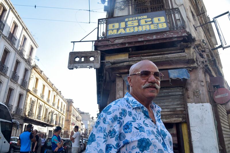 Algerian talent scout Boualem Benhaoua, known as Boualem Disco Maghreb, at his studio Disco Maghreb, in Algeria's northern city of Oran. All photos: AFP