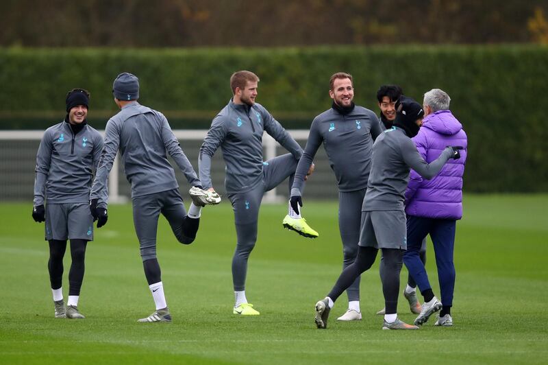 Tottenham players during training. Getty